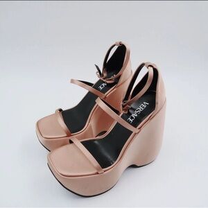 Versace Blush Platform Heels